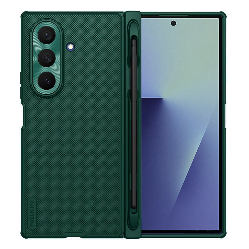Husa MagSafe pentru Samsung Galaxy Z Fold7 F966, Nillkin, Super Frosted Shield with Pen Holder, Verde Inchis
