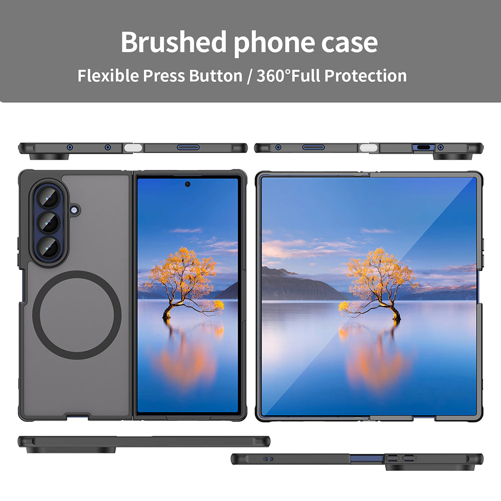 Husa MagSafe pentru Samsung Galaxy Z Fold7 F966, Techsuit, HaloFrost II, Neagra