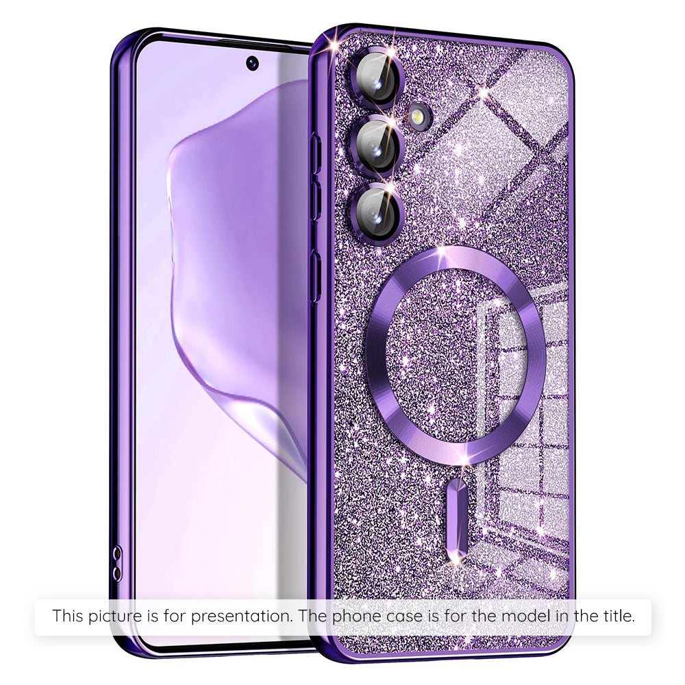 Husa MagSafe pentru Xiaomi 17T Pro, Techsuit, Luxury Glitter, Mov Inchis