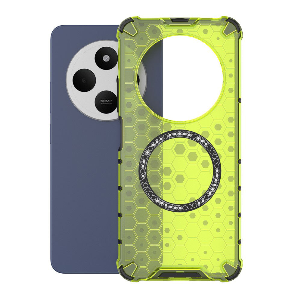 Husa MagSafe pentru Xiaomi Poco C75 / Redmi 14C, Techsuit, HoneyComb Shield, Verde