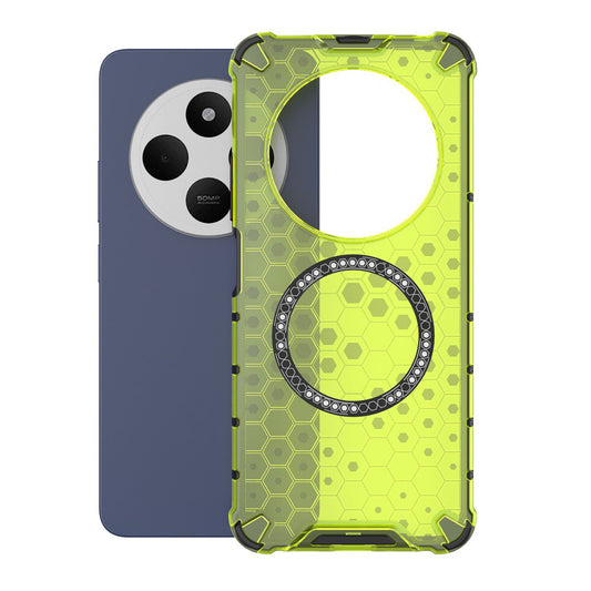 Husa MagSafe pentru Xiaomi Poco C75 / Redmi 14C, Techsuit, HoneyComb Shield, Verde