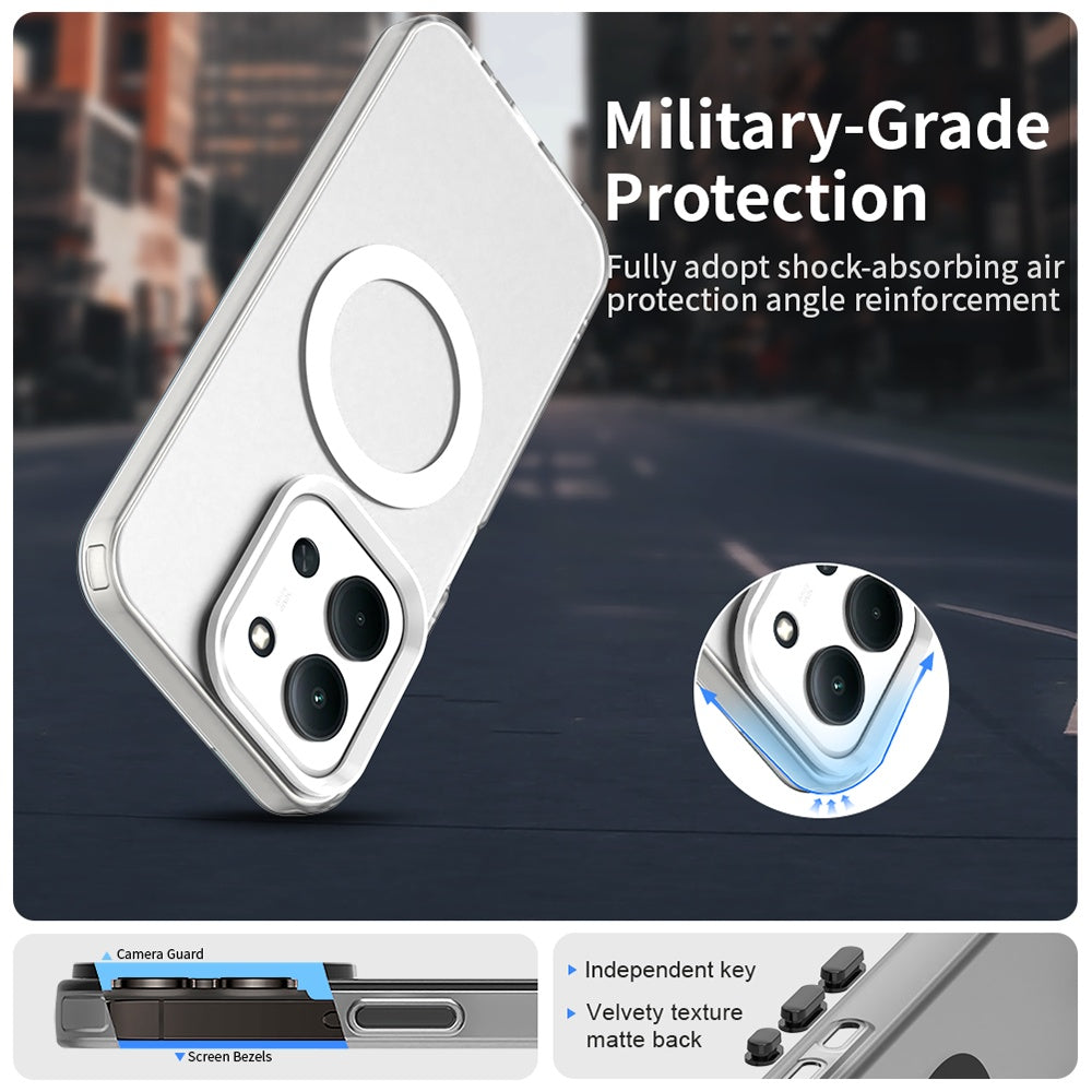 Husa MagSafe pentru Xiaomi Poco C85 4G / Redmi 15C 5G / 15C 4G, Techsuit, CandyCase, Alba