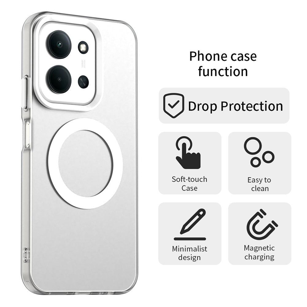 Husa MagSafe pentru Xiaomi Poco C85 4G / Redmi 15C 5G / 15C 4G, Techsuit, CandyCase, Alba