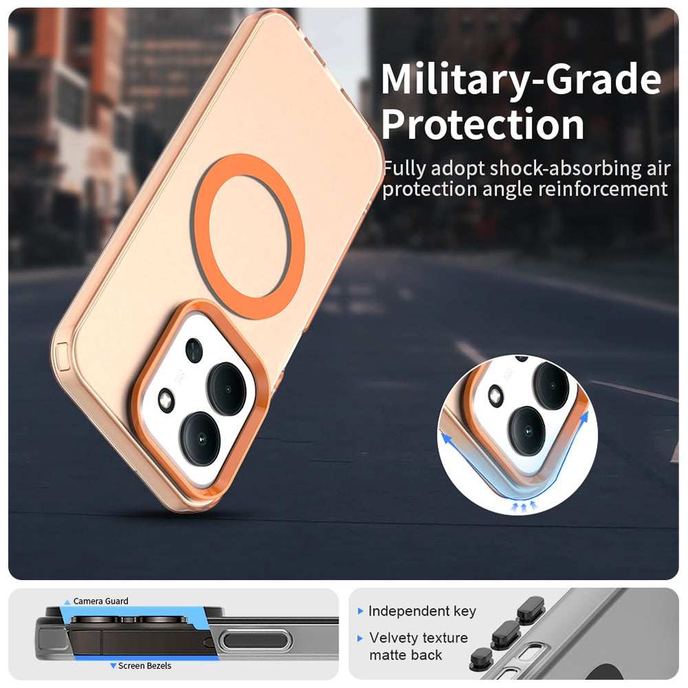 Husa MagSafe pentru Xiaomi Poco C85 4G / Redmi 15C 5G / 15C 4G, Techsuit, CandyCase, Portocalie