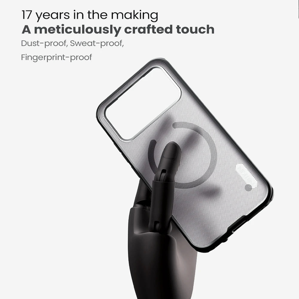 Husa MagSafe pentru Xiaomi Poco F8 Ultra, Nillkin, Super Shield Pro, Neagra Transparenta Satinata