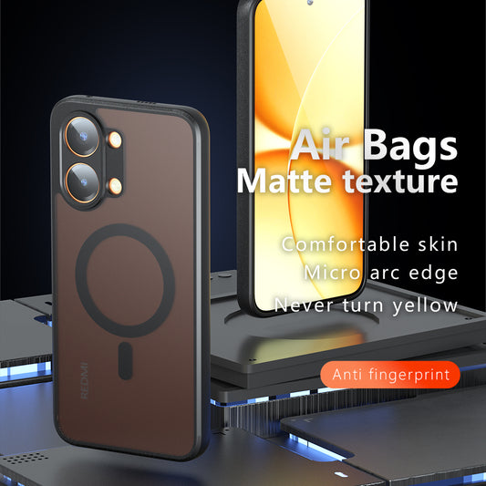 Husa MagSafe pentru Xiaomi Poco X8 Pro Max, Techsuit, PureFrost, Neagra Satinata