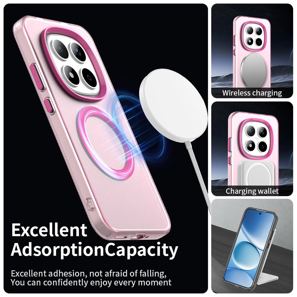 Husa MagSafe pentru Xiaomi Redmi Note 15 Pro 5G, Techsuit, CandyCase, Roz