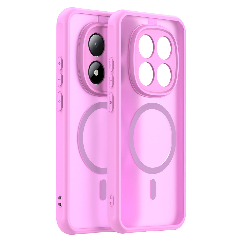 Husa MagSafe pentru Xiaomi Redmi Note 15 Pro 5G, Techsuit, HaloFrost II, Roz