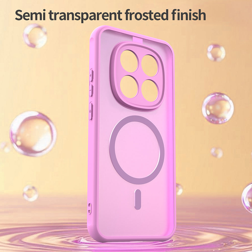 Husa MagSafe pentru Xiaomi Redmi Note 15 Pro 5G, Techsuit, HaloFrost II, Roz