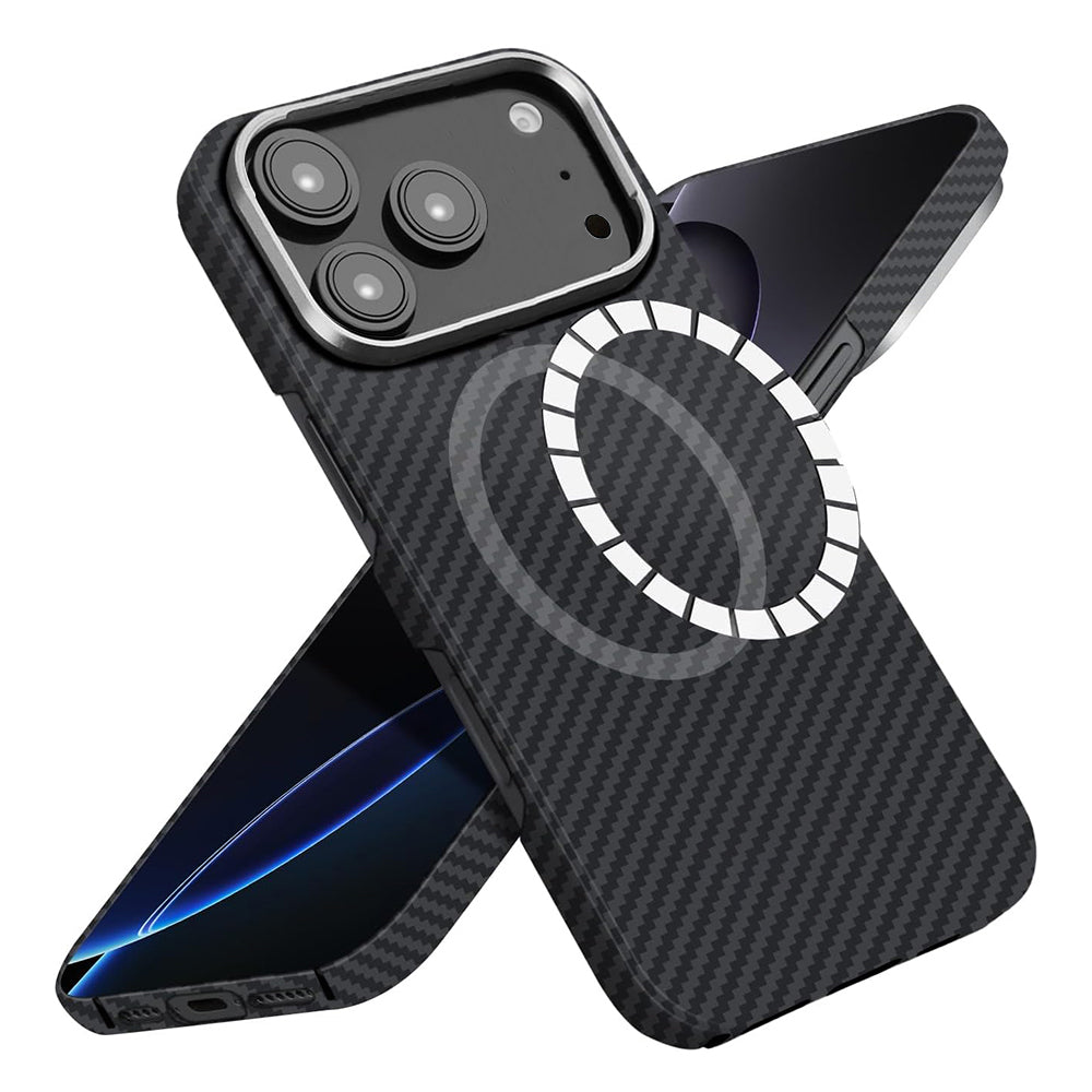 Husa MagSafe pentru Apple iPhone 17 Pro Max, Techsuit, Aramid Fiber, Neagra