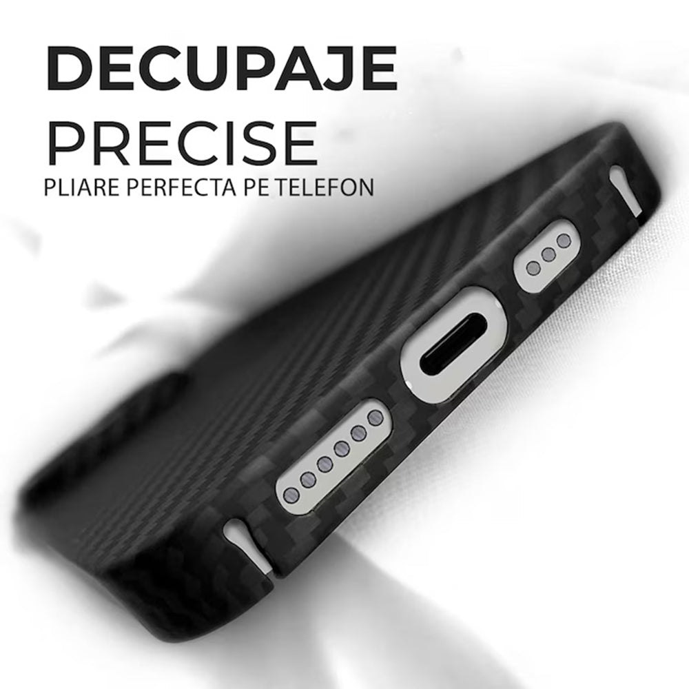 Husa MagSafe pentru Apple iPhone 17 Pro Max, Techsuit, Aramid Fiber, Neagra
