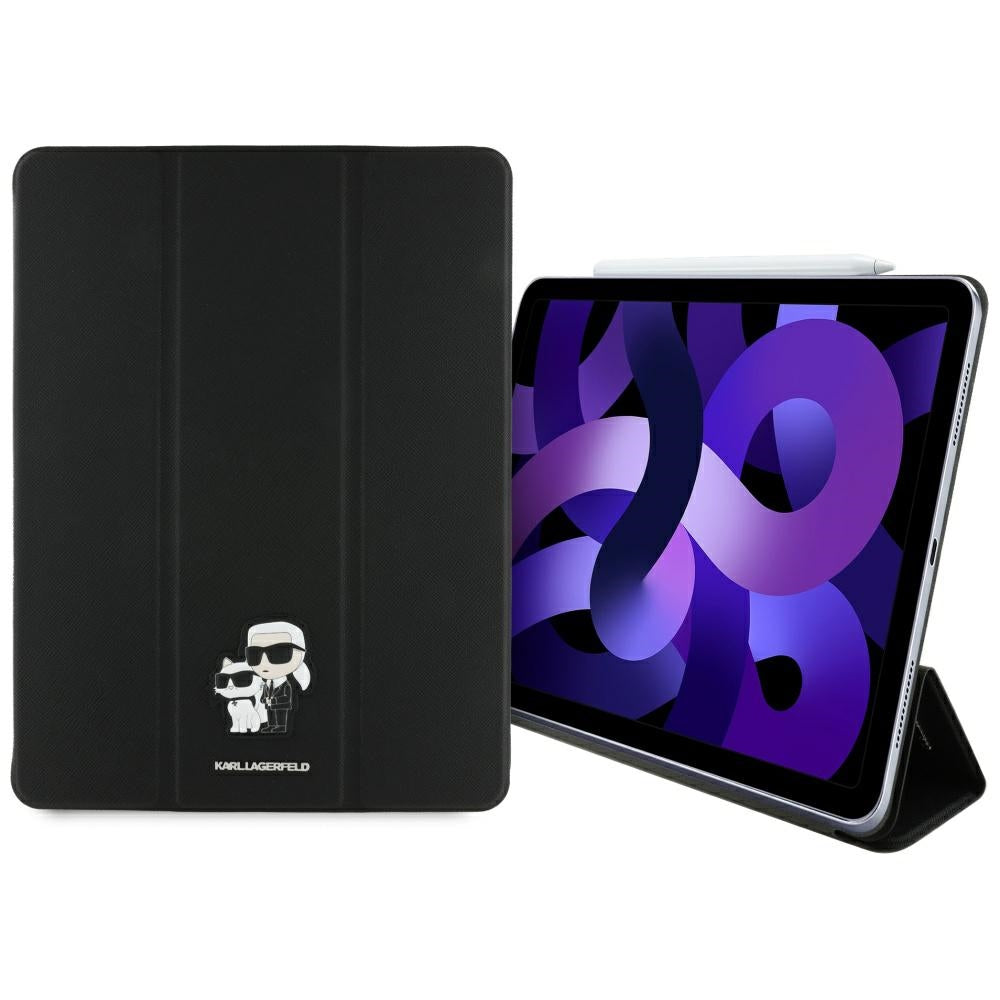 Husa pentru Apple iPad Air 13 (2026) / Air 13 (2025) / Air 13 (2024), Karl Lagerfeld, Saffiano Karl & Choupette, Neagra