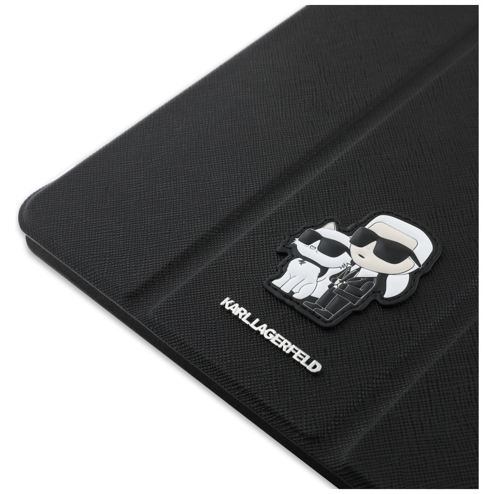 Husa pentru Apple iPad Air 13 (2026) / Air 13 (2025) / Air 13 (2024), Karl Lagerfeld, Saffiano Karl & Choupette, Neagra