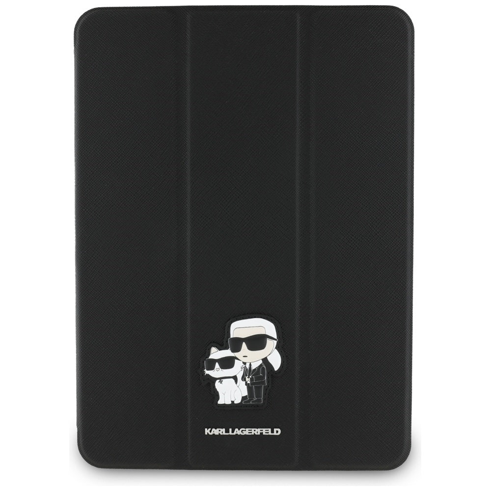 Husa pentru Apple iPad Pro 11 (2024), Karl Lagerfeld, Saffiano Karl & Choupette, Neagra