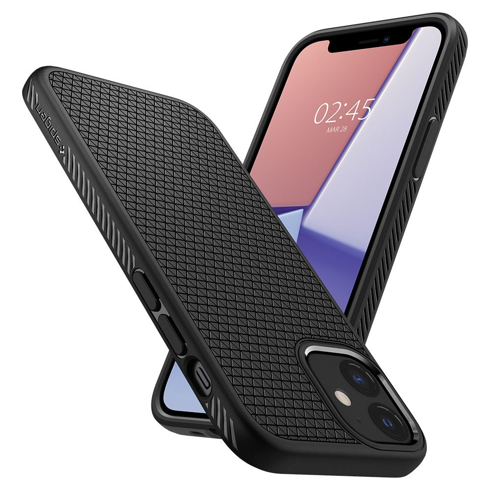 Husa pentru Apple iPhone 12 / 12 Pro, Spigen, Liquid Air, Neagra ACS01701