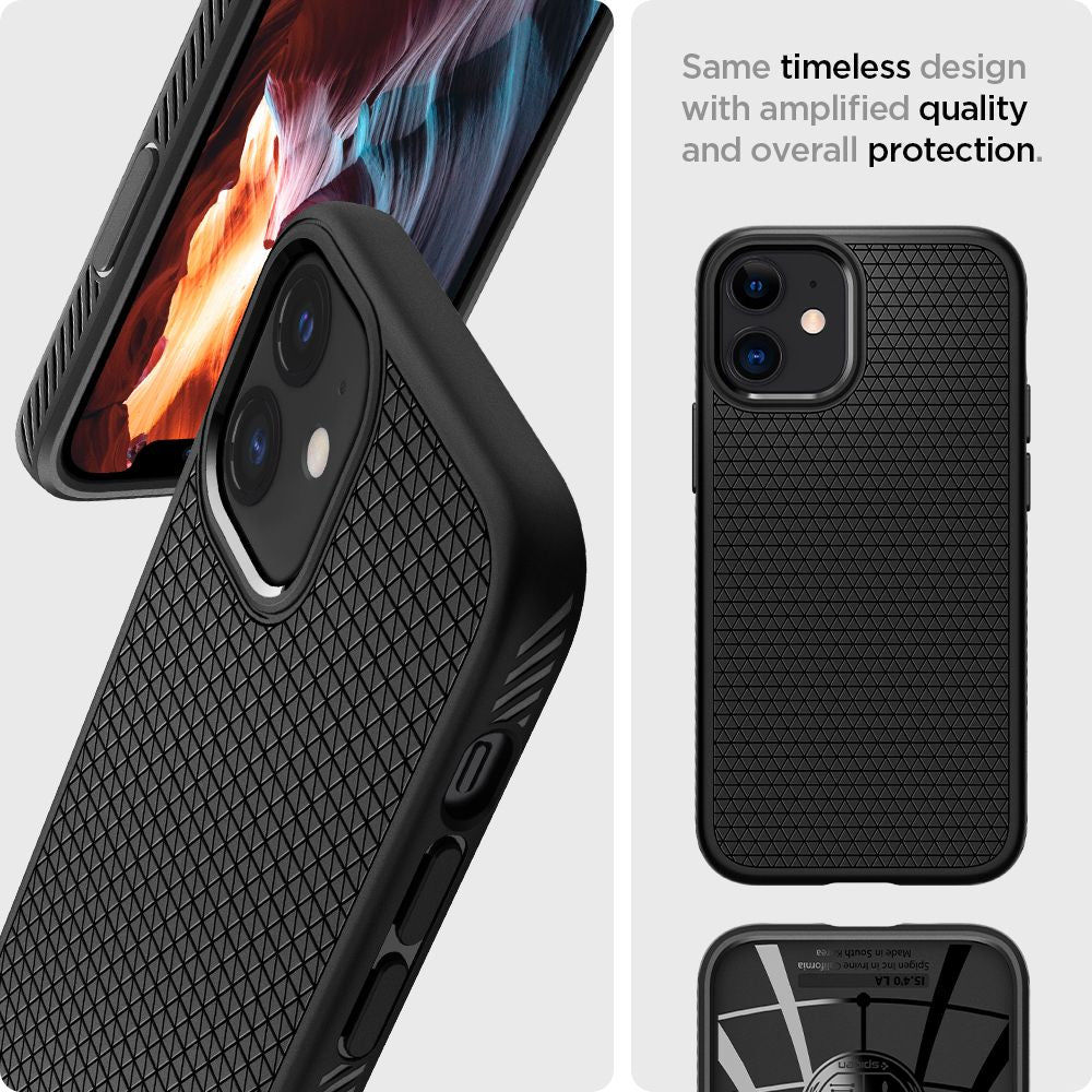 Husa pentru Apple iPhone 12 / 12 Pro, Spigen, Liquid Air, Neagra ACS01701