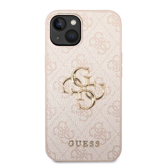Husa pentru Apple iPhone 14, Guess, 4G Metal Logo, Roz
