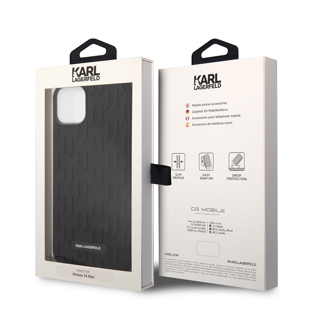 Husa pentru Apple iPhone 14 Plus, Karl Lagerfeld, 3D Monogram, Neagra