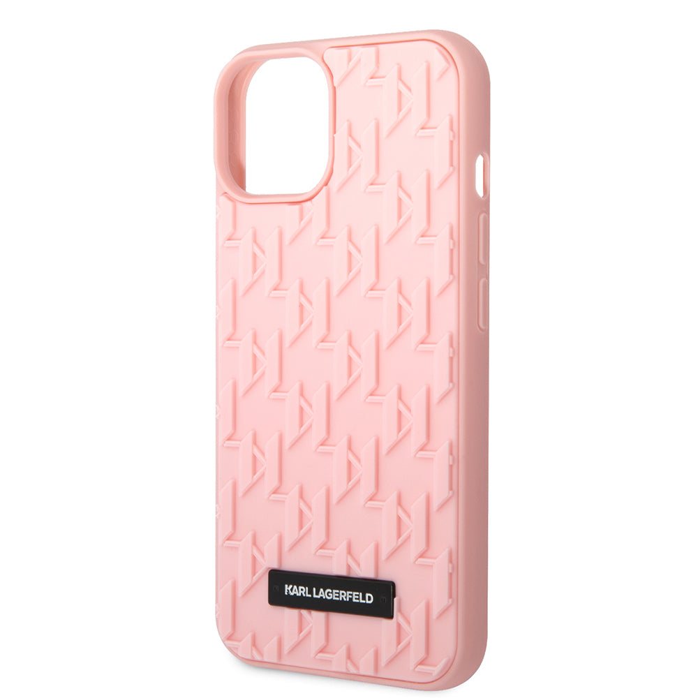 Husa pentru Apple iPhone 14 Plus, Karl Lagerfeld, 3D Monogram, Roz
