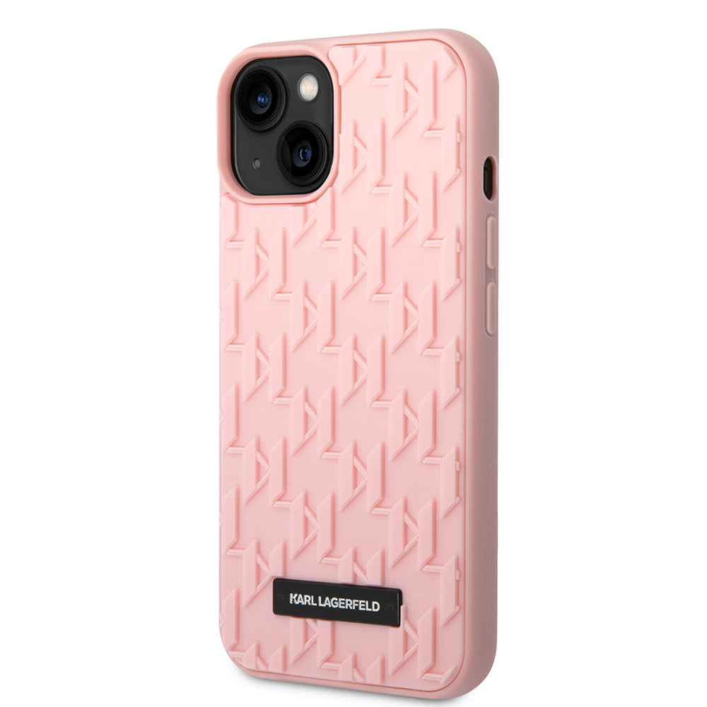 Husa pentru Apple iPhone 14 Plus, Karl Lagerfeld, 3D Monogram, Roz
