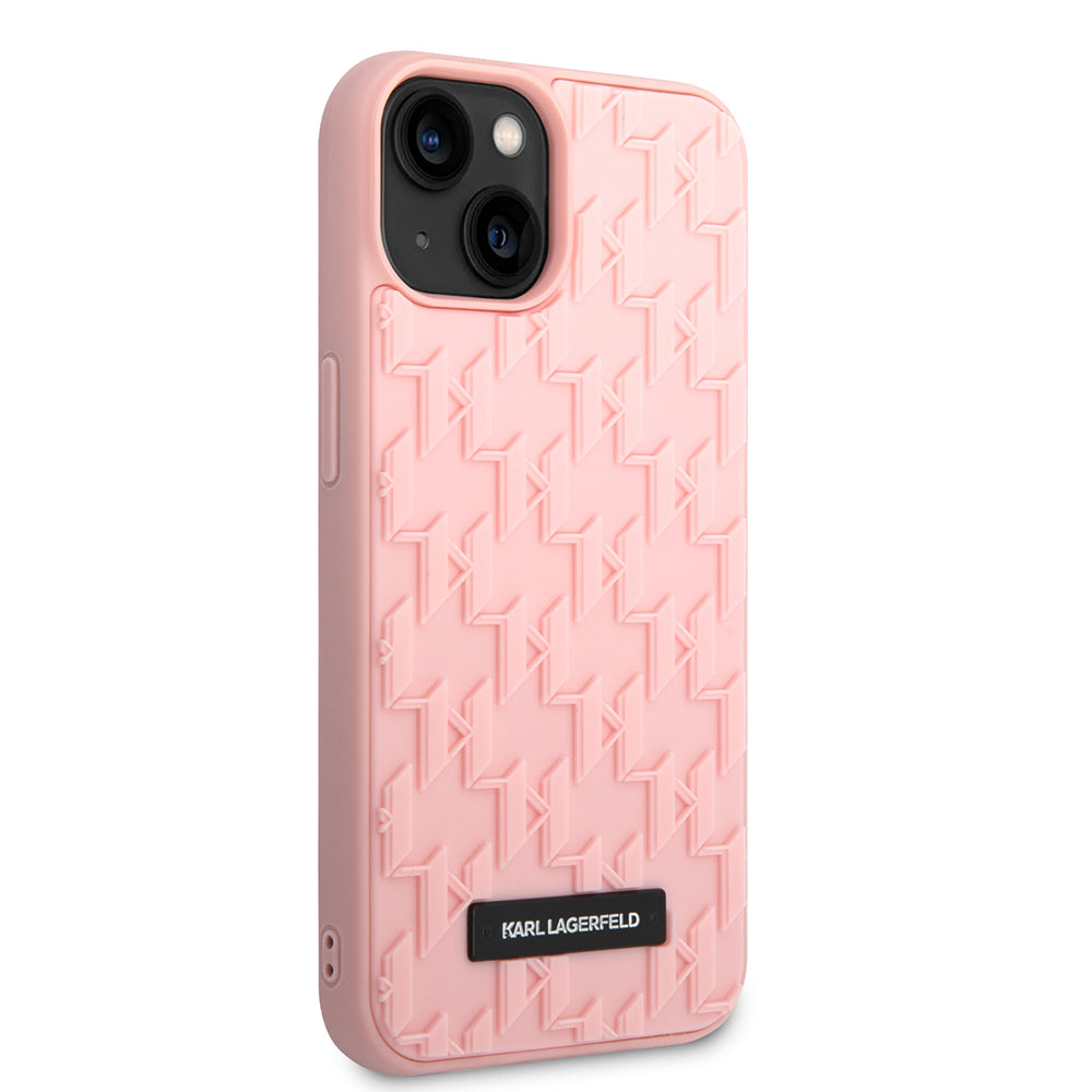 Husa pentru Apple iPhone 14 Plus, Karl Lagerfeld, 3D Monogram, Roz