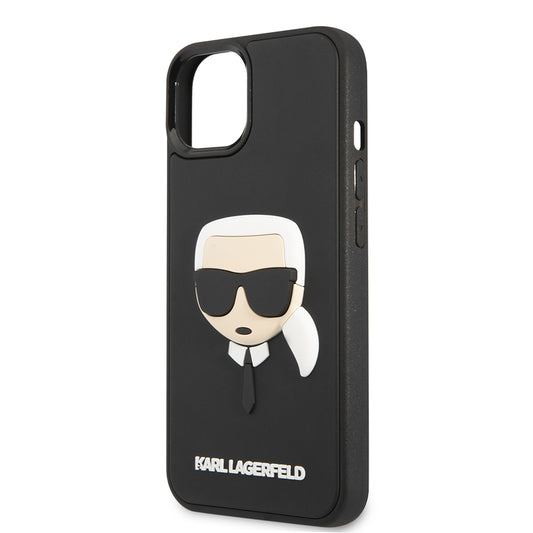 Husa pentru Apple iPhone 14 Plus, Karl Lagerfeld, 3D Rubber Karl's Head, Neagra