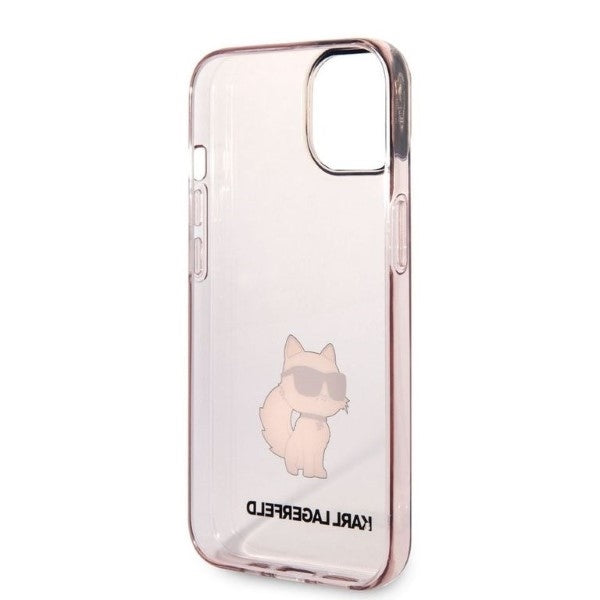 Husa pentru Apple iPhone 14 Plus, Karl Lagerfeld, Ikonik Choupette, Roz