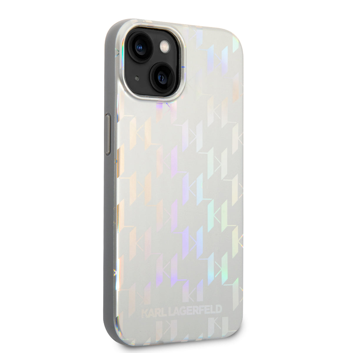 Husa pentru Apple iPhone 14 Plus, Karl Lagerfeld, Monogram Iridescent, Argintie