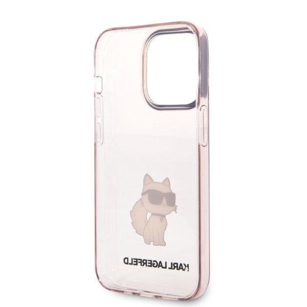 Husa pentru Apple iPhone 14 Pro, Karl Lagerfeld, Ikonik Choupette, Roz