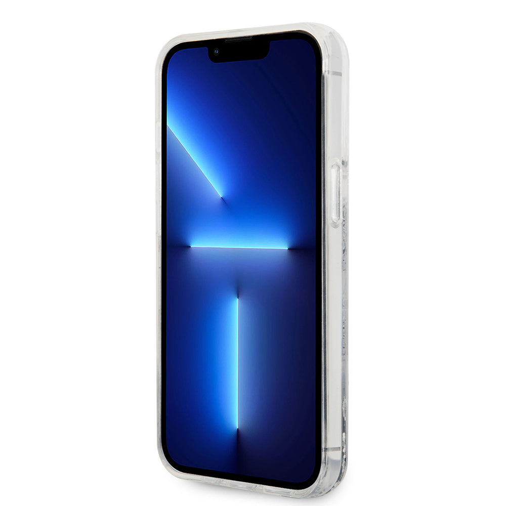 Husa pentru Apple iPhone 14 Pro, Karl Lagerfeld, Liquid Glitter Big KL, Argintie