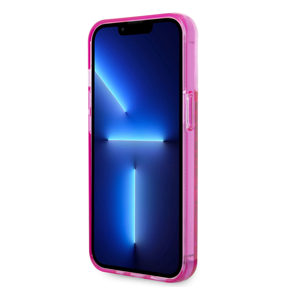 Husa pentru Apple iPhone 14 Pro, Karl Lagerfeld, Liquid Glitter KL Logo, Roz