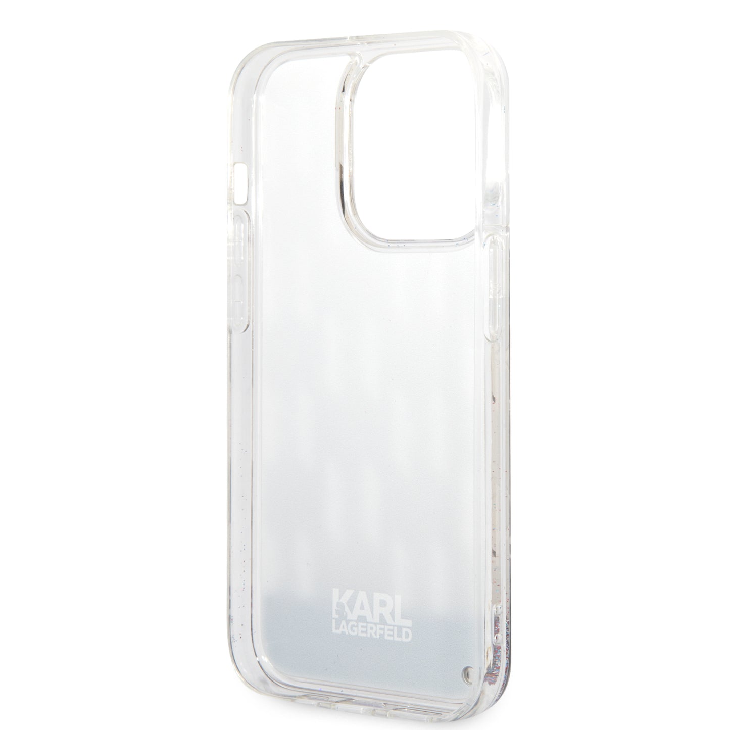 Husa pentru Apple iPhone 14 Pro, Karl Lagerfeld, Liquid Glitter Monogram, Argintie