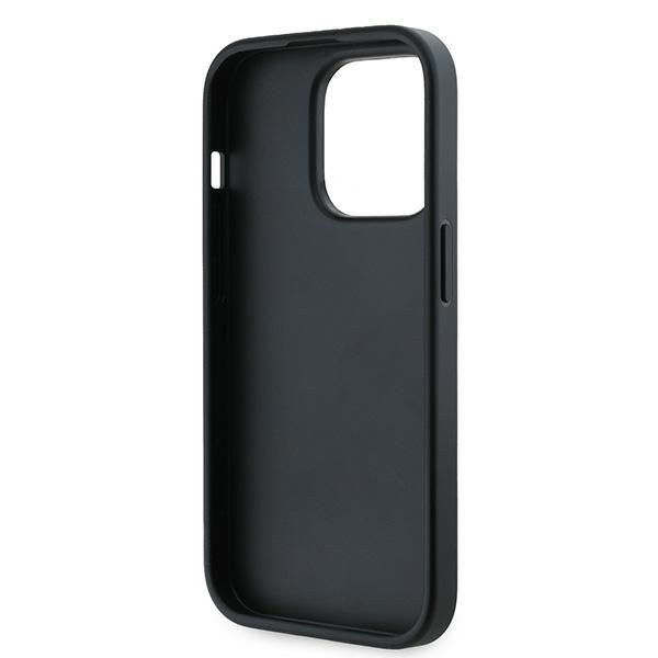 Husa pentru Apple iPhone 14 Pro Max, Karl Lagerfeld, Diagonal Quilted Script, Neagra