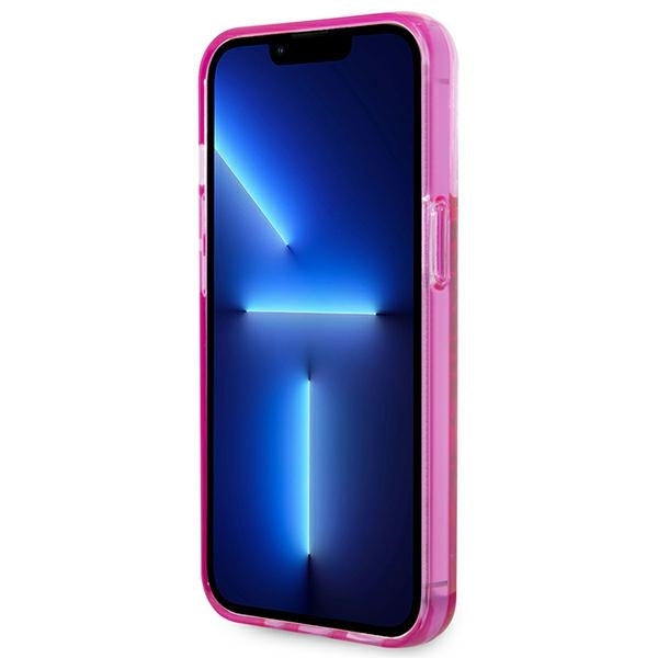 Husa pentru Apple iPhone 14 Pro Max, Karl Lagerfeld, Liquid Glitter KL Logo, Roz
