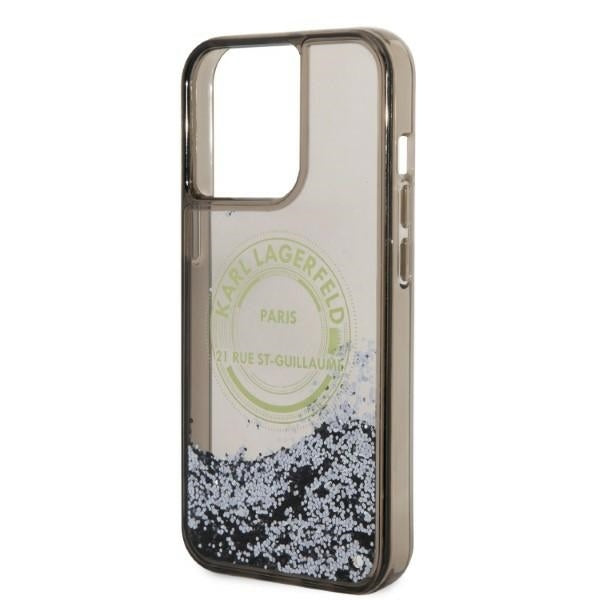 Husa pentru Apple iPhone 14 Pro Max, Karl Lagerfeld, Liquid Glitter RSG, Neagra