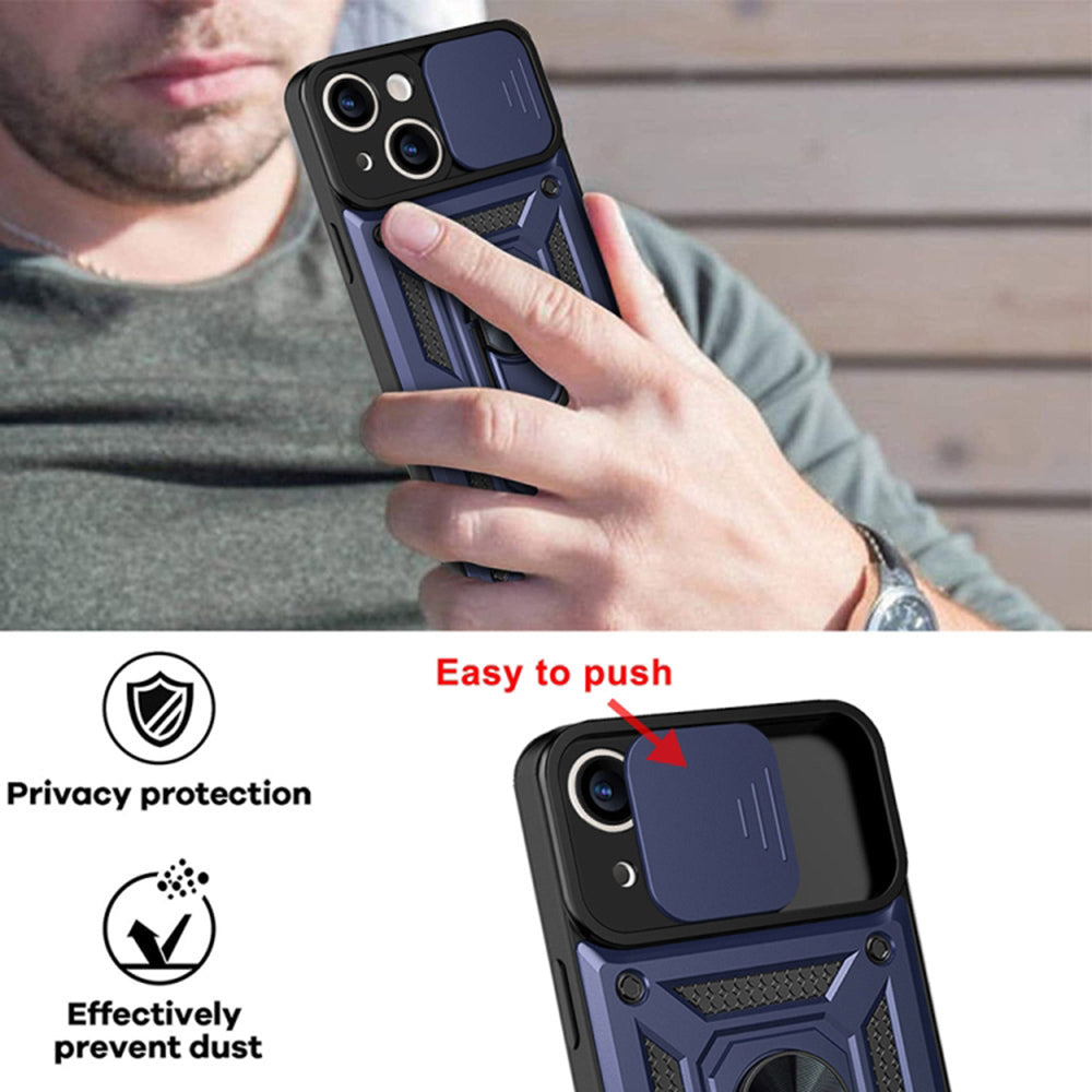 Husa pentru Apple iPhone 14, Techsuit, CamShield, Albastra