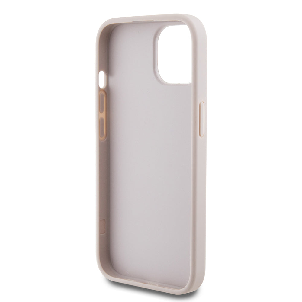 Husa pentru Apple iPhone 15, Guess, 4G Metal Gold Logo, Roz