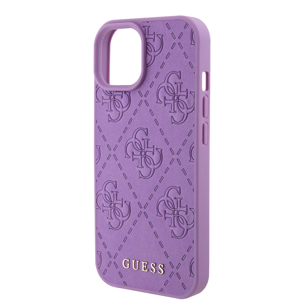 Husa pentru Apple iPhone 15, Guess, 4G Stamped, Mov Deschis