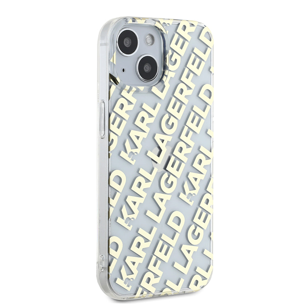 Husa pentru Apple iPhone 15, Karl Lagerfeld, IML Luxury Gold Fullover Logo, Aurie