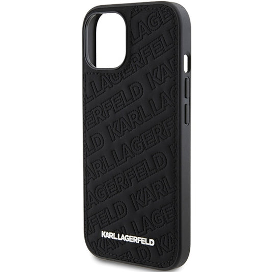 Husa pentru Apple iPhone 15 Plus, Karl Lagerfeld, Diagonal Quilted K Pattern, Neagra