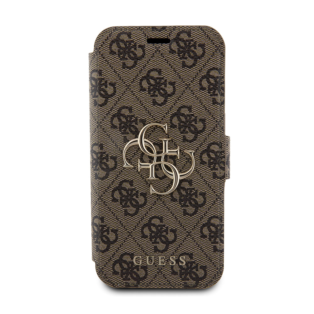 Husa pentru Apple iPhone 15 Pro, Guess, 4G Book, Maro