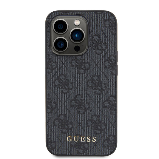 Husa pentru Apple iPhone 15 Pro, Guess, 4G Metal Gold Logo, Gri