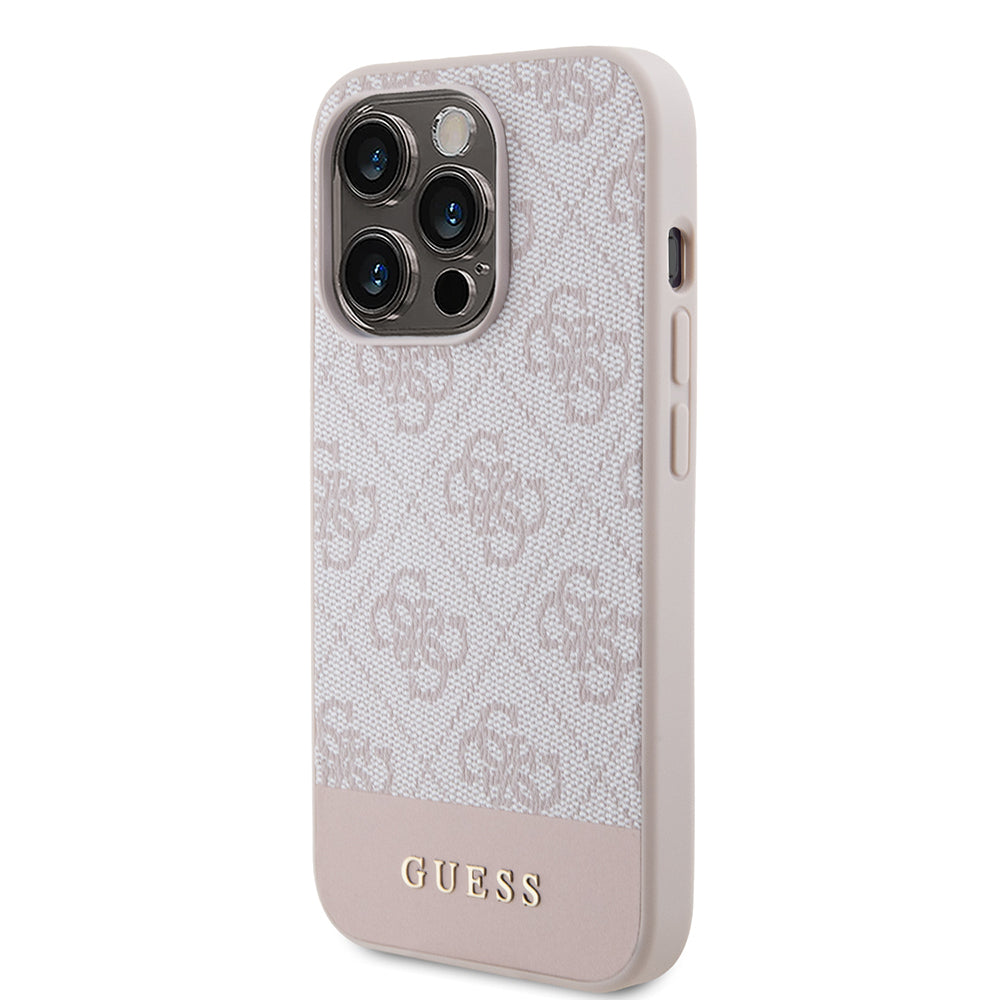 Husa pentru Apple iPhone 15 Pro, Guess, 4G Stripe, Roz