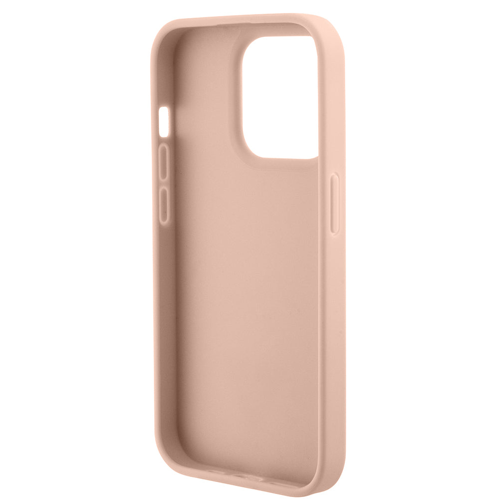 Husa pentru Apple iPhone 15 Pro, Guess, Croco Triangle Metal Logo, Roz