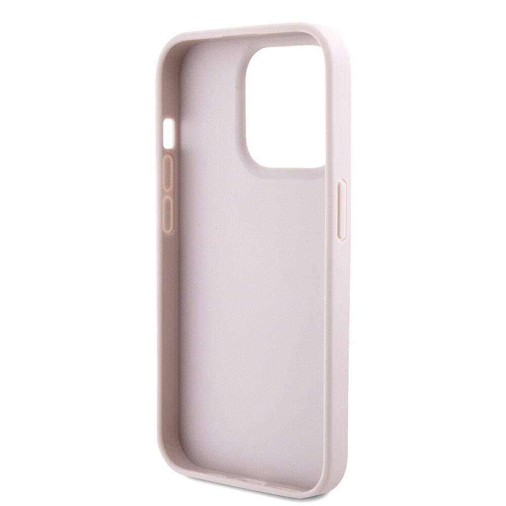 Husa pentru Apple iPhone 15 Pro, Guess, Crossbody 4G Metal Logo, Roz