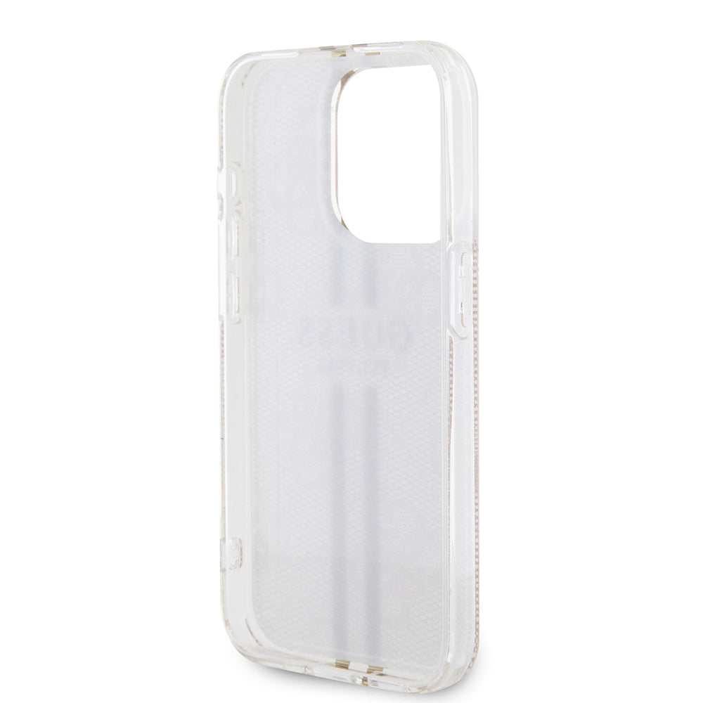 Husa pentru Apple iPhone 15 Pro, Guess, IML 4G Gold Stripe, Roz