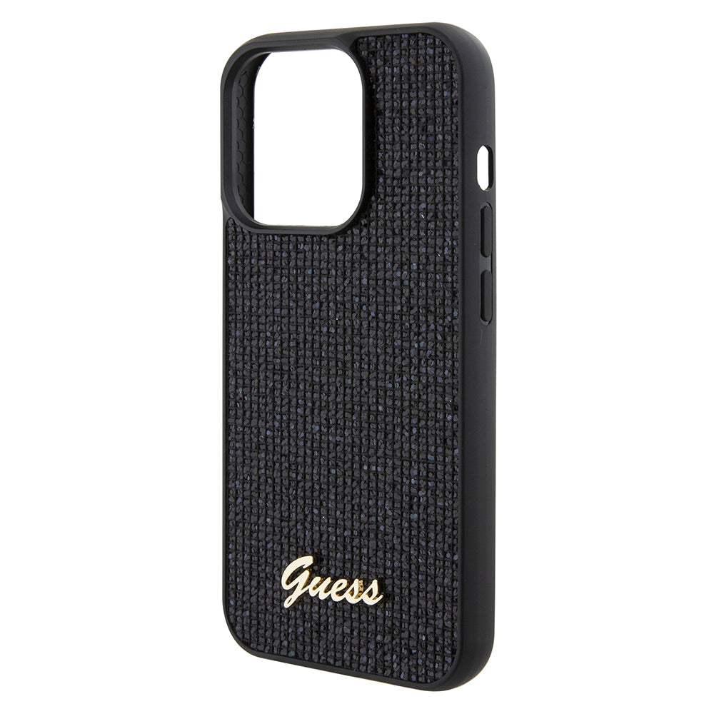 Husa pentru Apple iPhone 15 Pro, Guess, PU Square Mirror Script Logo, Neagra GUHCP15LPMSDGSK