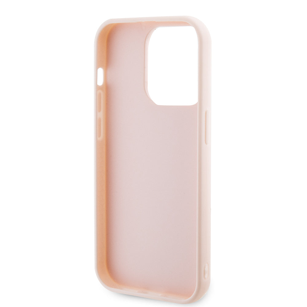 Husa pentru Apple iPhone 15 Pro, Karl Lagerfeld, 3D Rubber Glitter Logo Karl, Roz