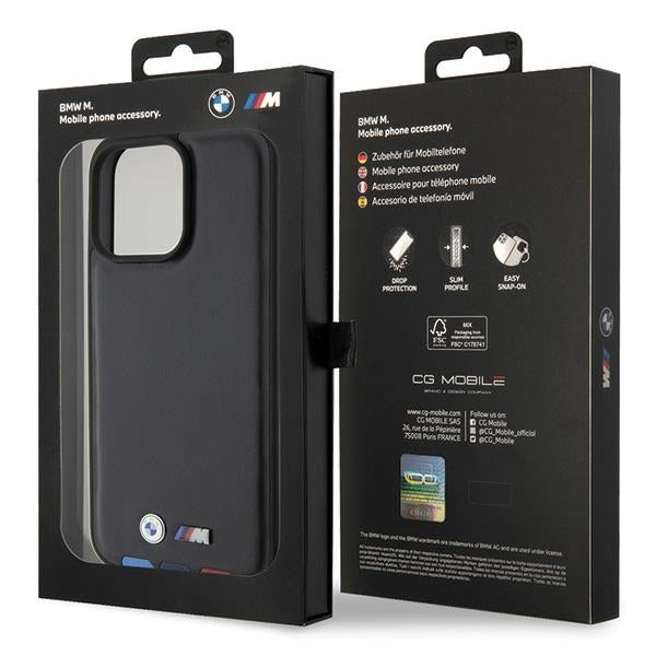 Husa pentru Apple iPhone 15 Pro Max, BMW, Stamp Tricolor, Neagra