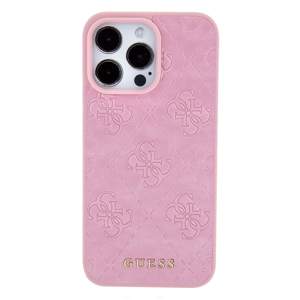 Husa pentru Apple iPhone 15 Pro Max, Guess, 4G Stamped, Roz